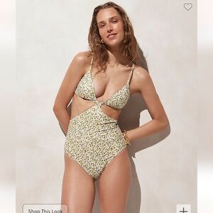 NWT J. Crew Side-cutout one-piece swimsuit, Liberty® Eliza's Yellow
